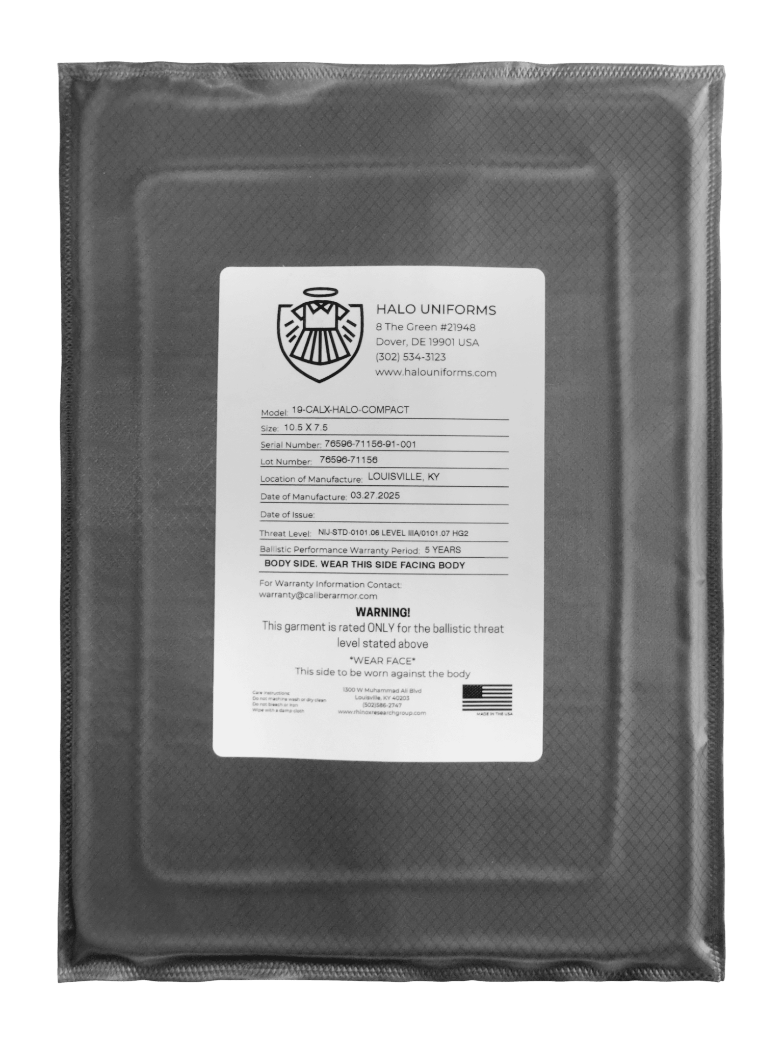 Compact Bulletproof Backpack Armor (11.0