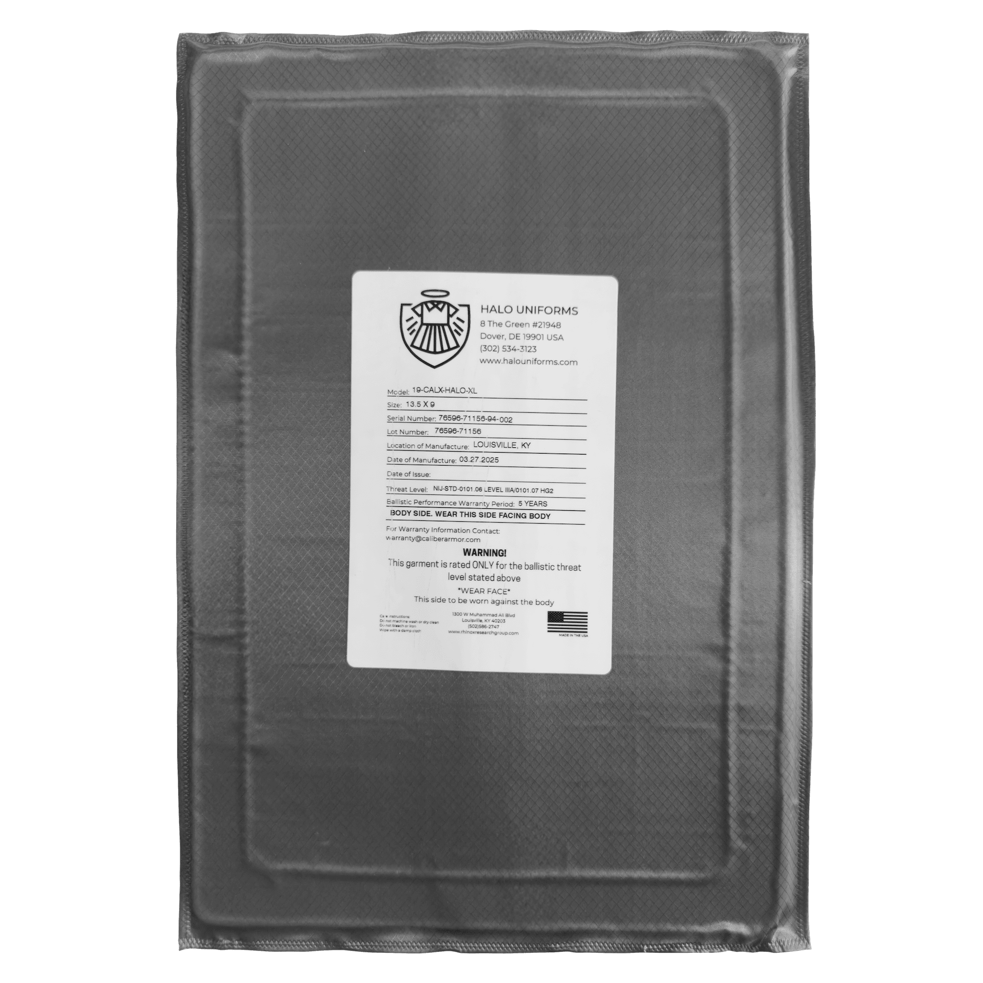 Extra Large Bulletproof Backpack Armor (14.0